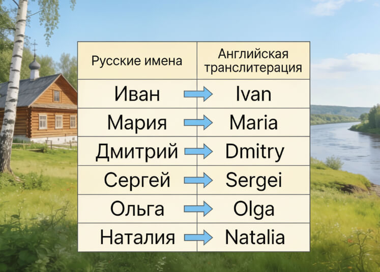 Как писать русские имена на английском