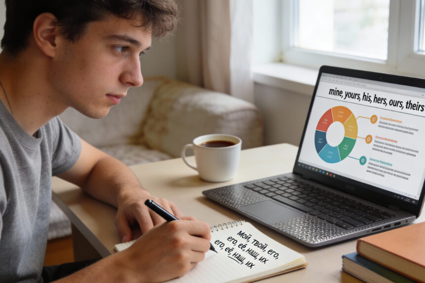 Примеры притяжательных местоимений в английском языке