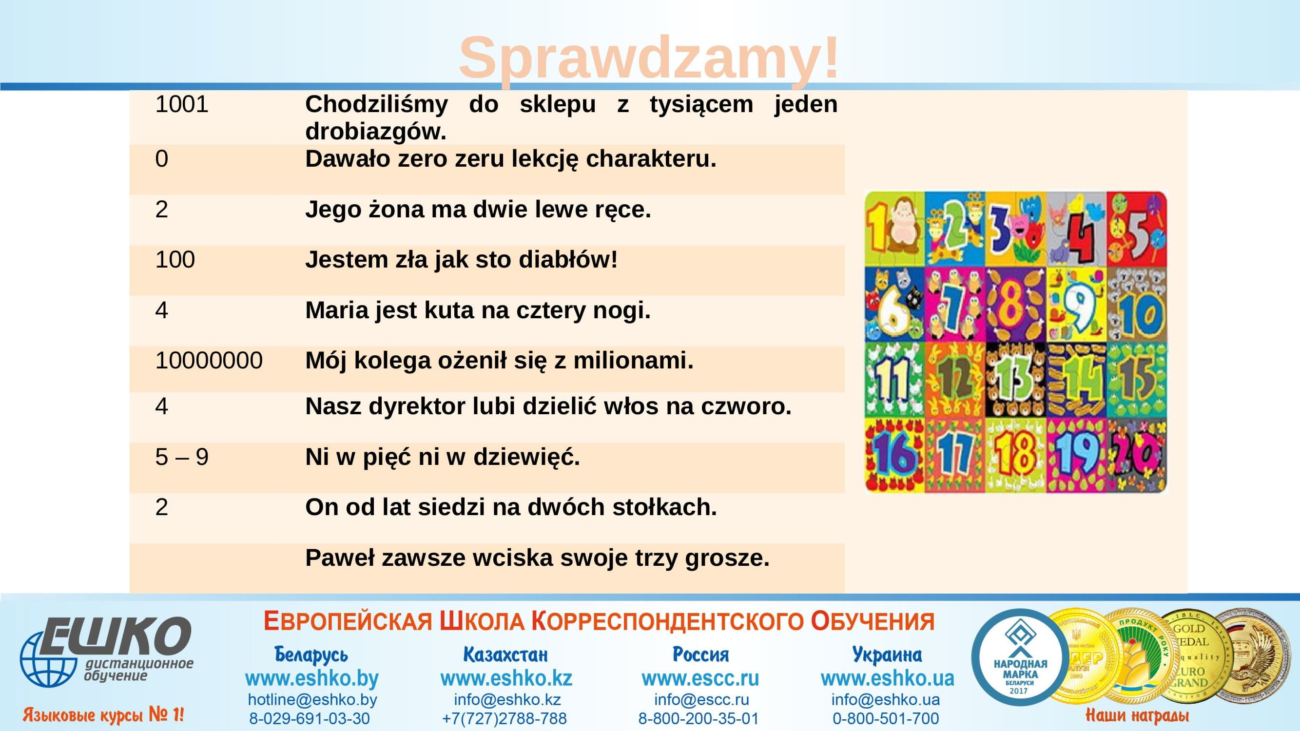 Liczebnik też się liczy – С числительным нужно считаться!