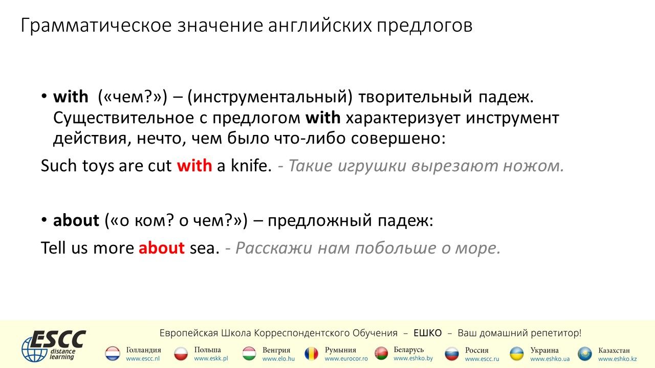 Английские предлоги в детальном рассмотрении