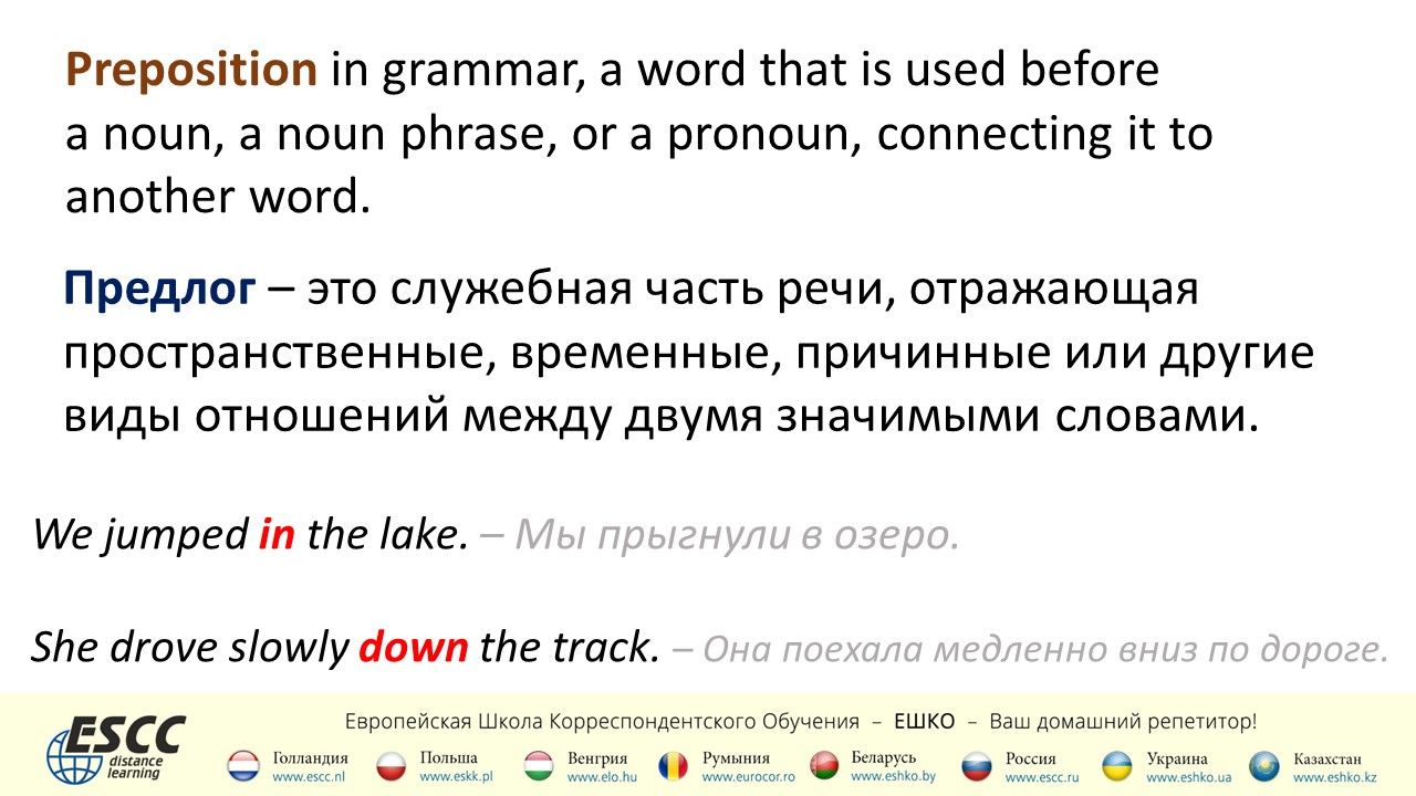 Английские предлоги в детальном рассмотрении