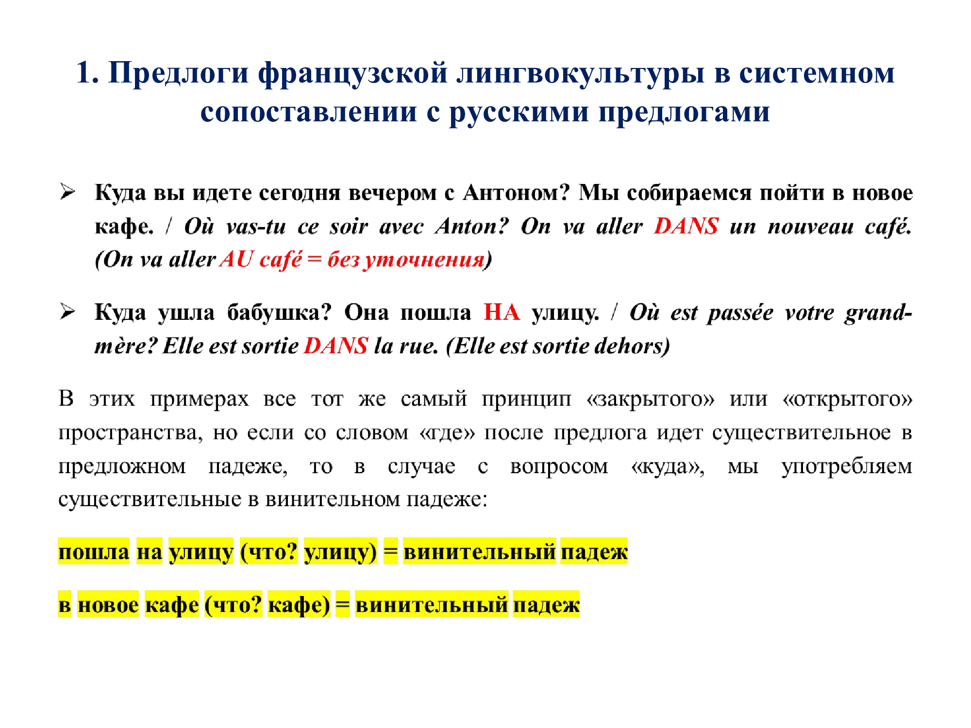 Французский предлог SUR : работа над ошибками