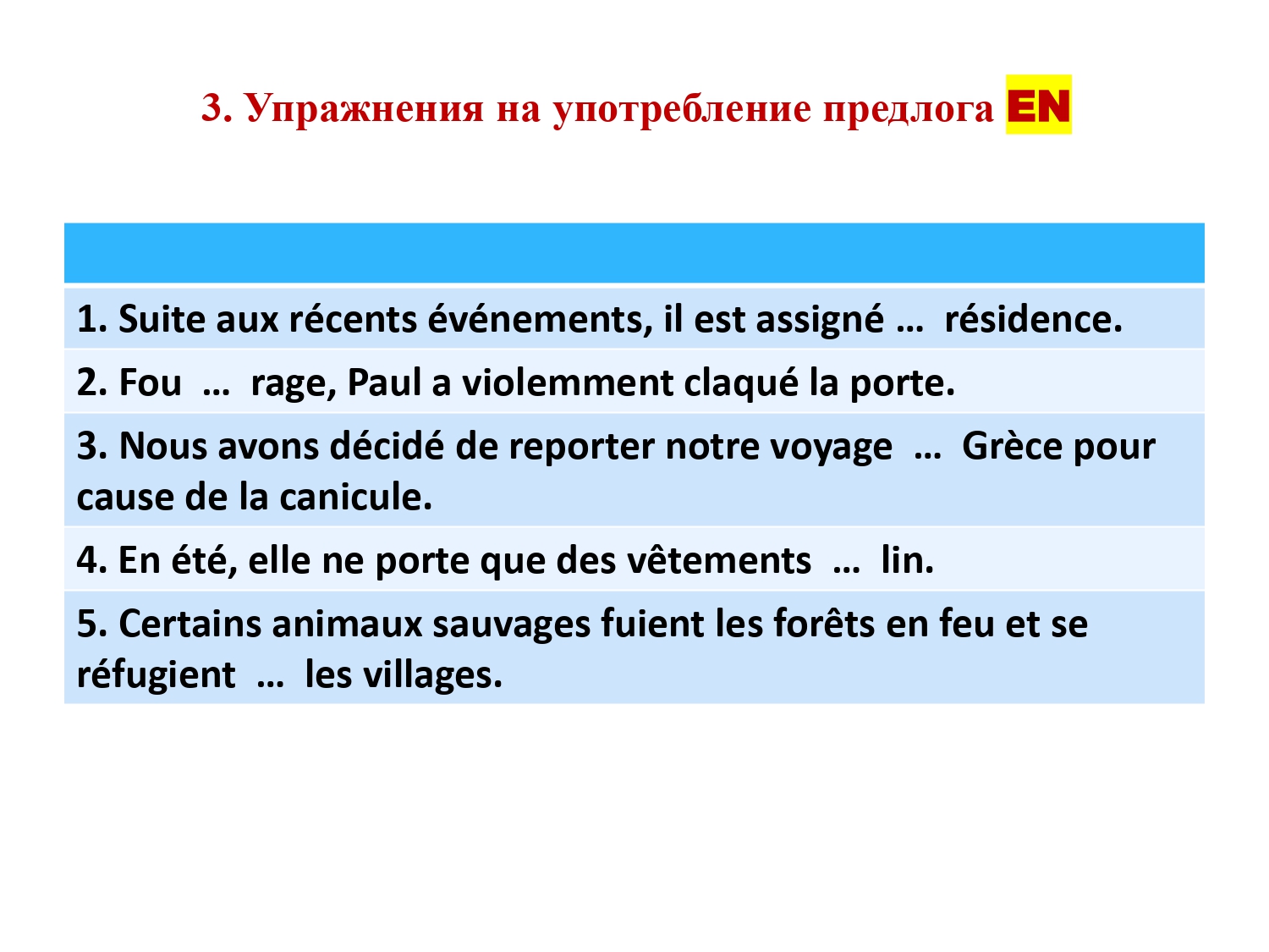 Французский предлог EN : работа над ошибками